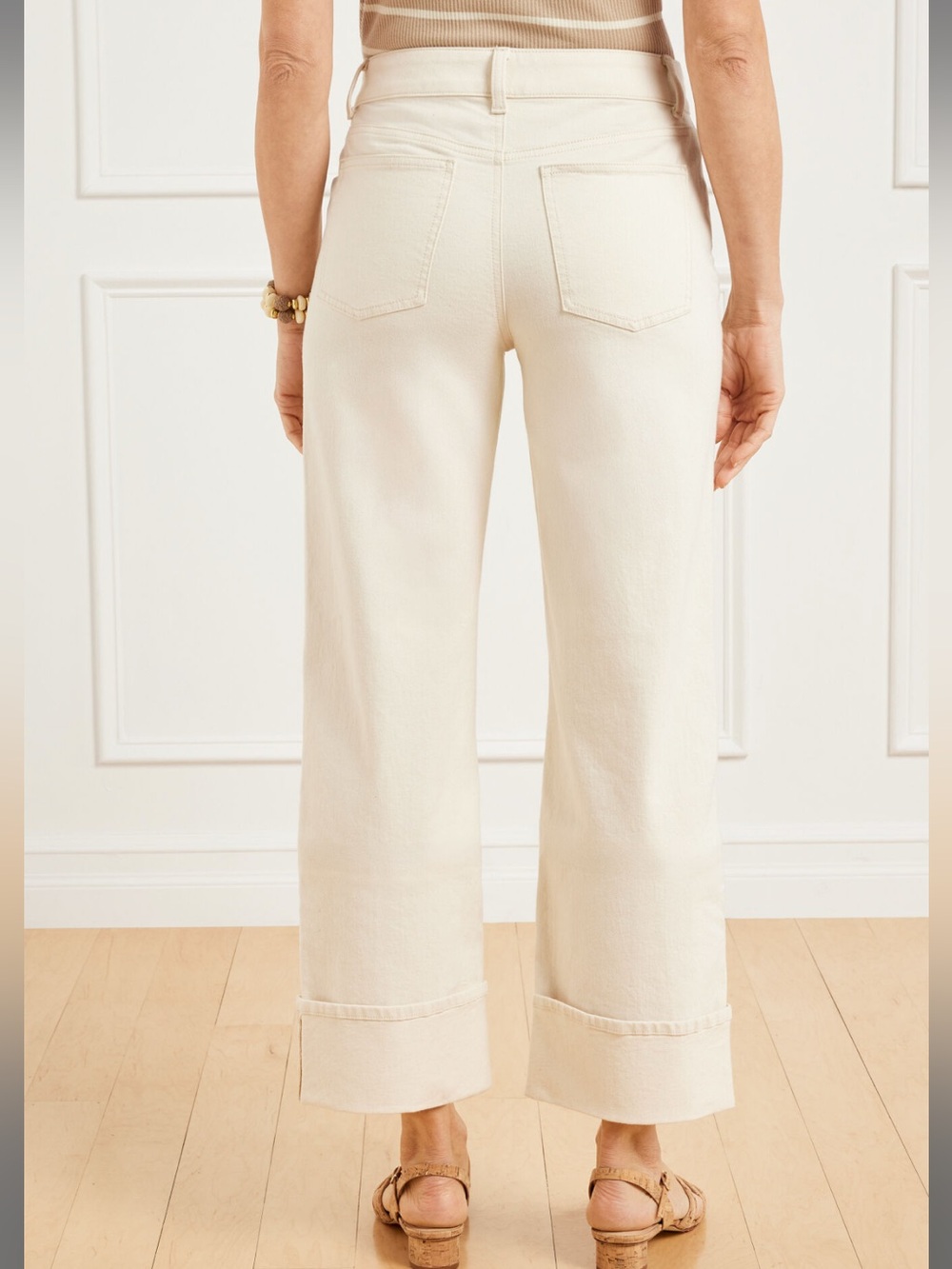 Talbots Cuffed Cream Jeans - Picture 2 of 13